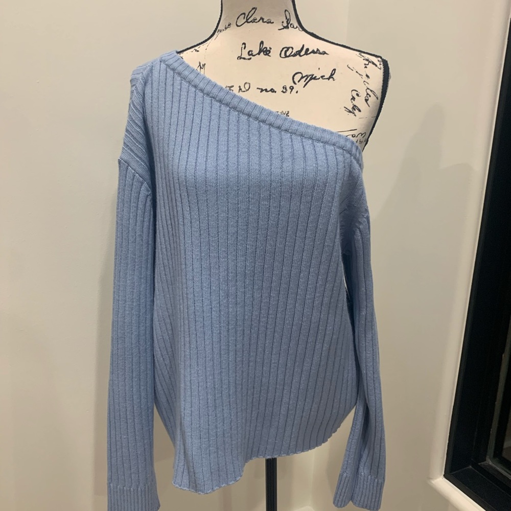 Tularosa Blue Off-the shoulder sweater.